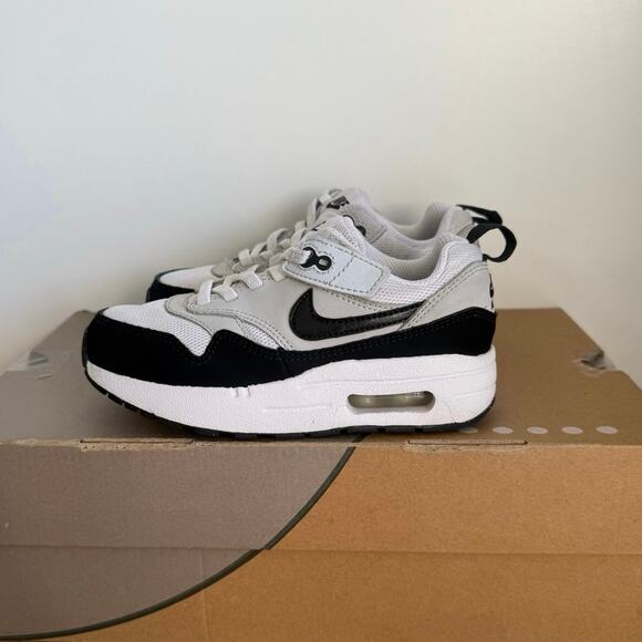 Nike Air Max 1 Easyon White/Black Toddler Sneakers- SZ 11 C - Picture 5 of 12